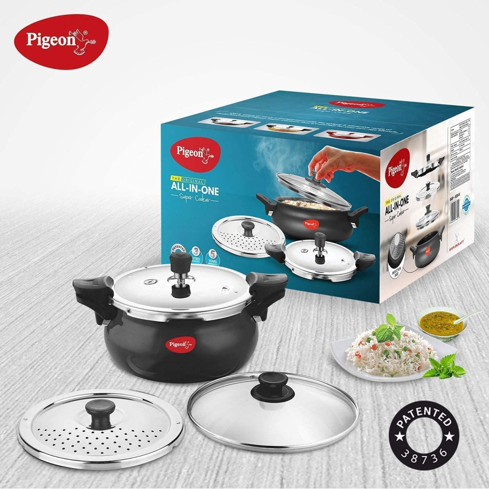 Pigeon All in One Super Cooker Aluminium with Outer Lid Induction